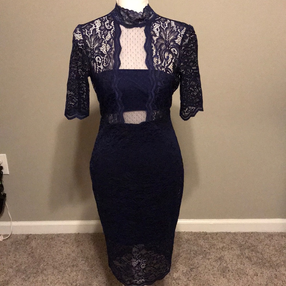Navy laced dress